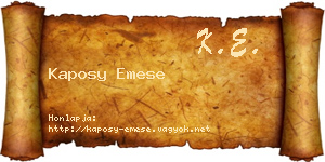Kaposy Emese névjegykártya